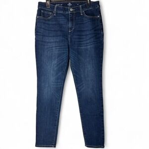 St Johns Bay Womens Skinny Leg‎ Jeans Dark Wash Size 14 Blue Casual Work Stretch